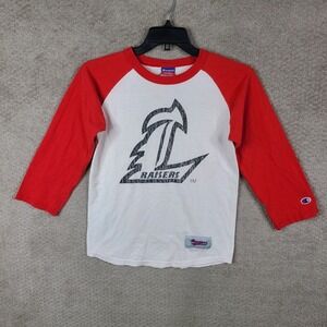 Champion‎ Shirt Mens Small Red White Louisville Raisers 3/4 Sleeve Cotton